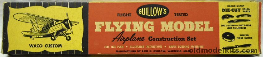 Guillows Waco Custom Biplane - 24 Inch Wingspan Flying Airplane, 50DC plastic model kit